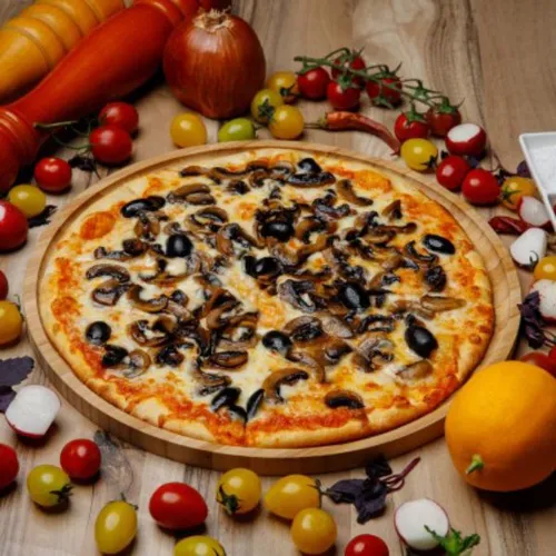 Pizza with mushrooms