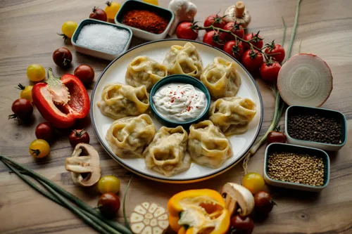 Manti with Meat and Pumpkin