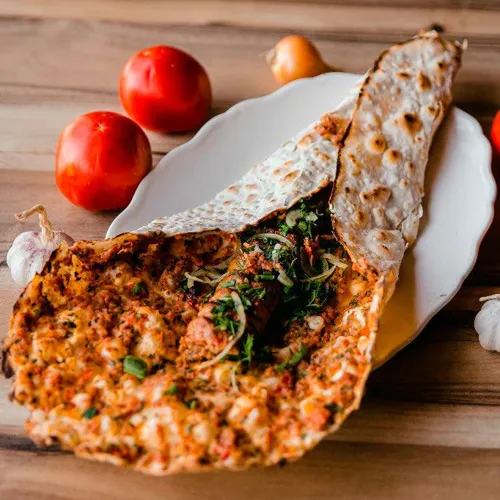 Lahmacun with Adana Kebab