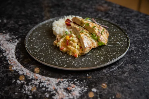 Saltimbocca with cheddar cheese
