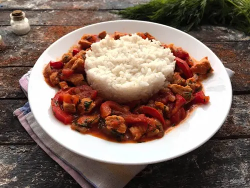 Beef sauté with rice