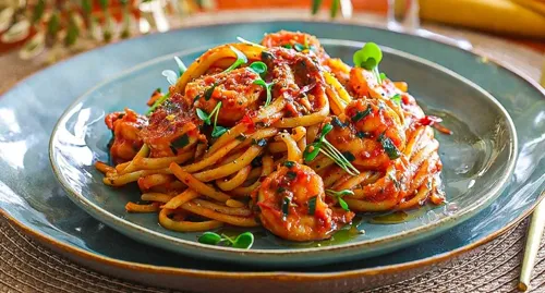 Pasta with shrimp