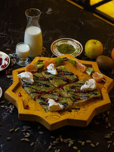 Chocolate kare katmer with ice cream