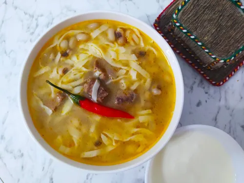 Meat soup with noodles