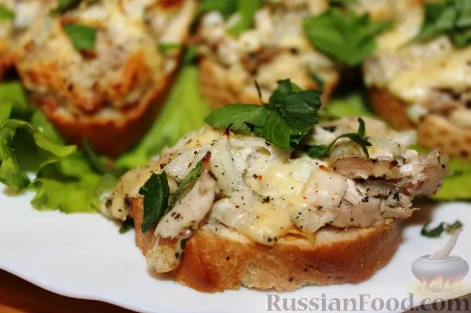 Chicken and cheese toast