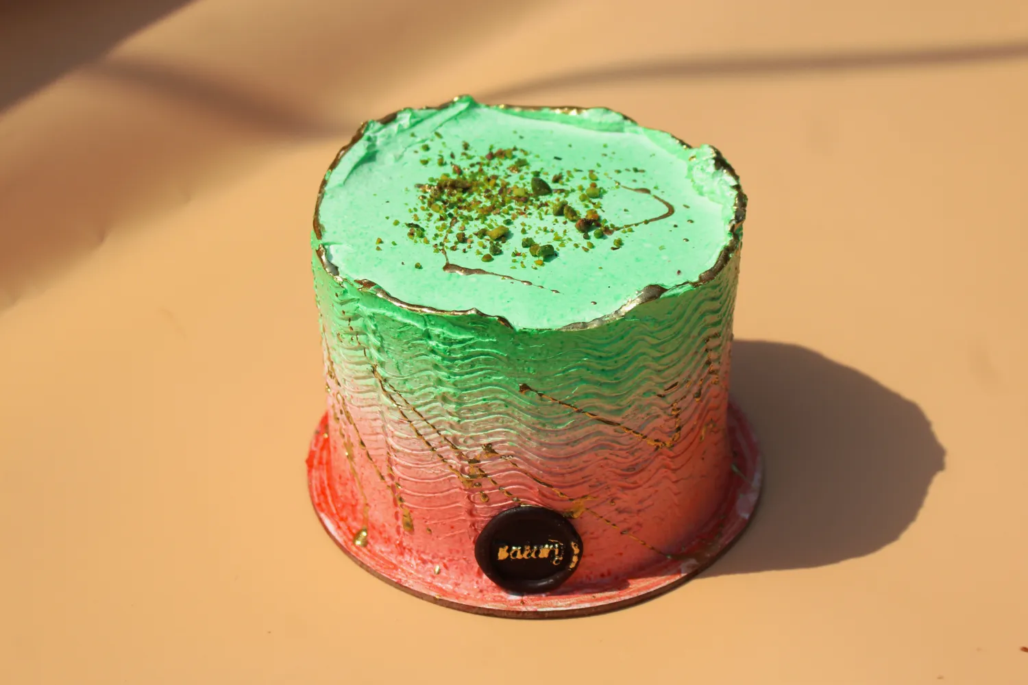 Cherry pistachio bento cake