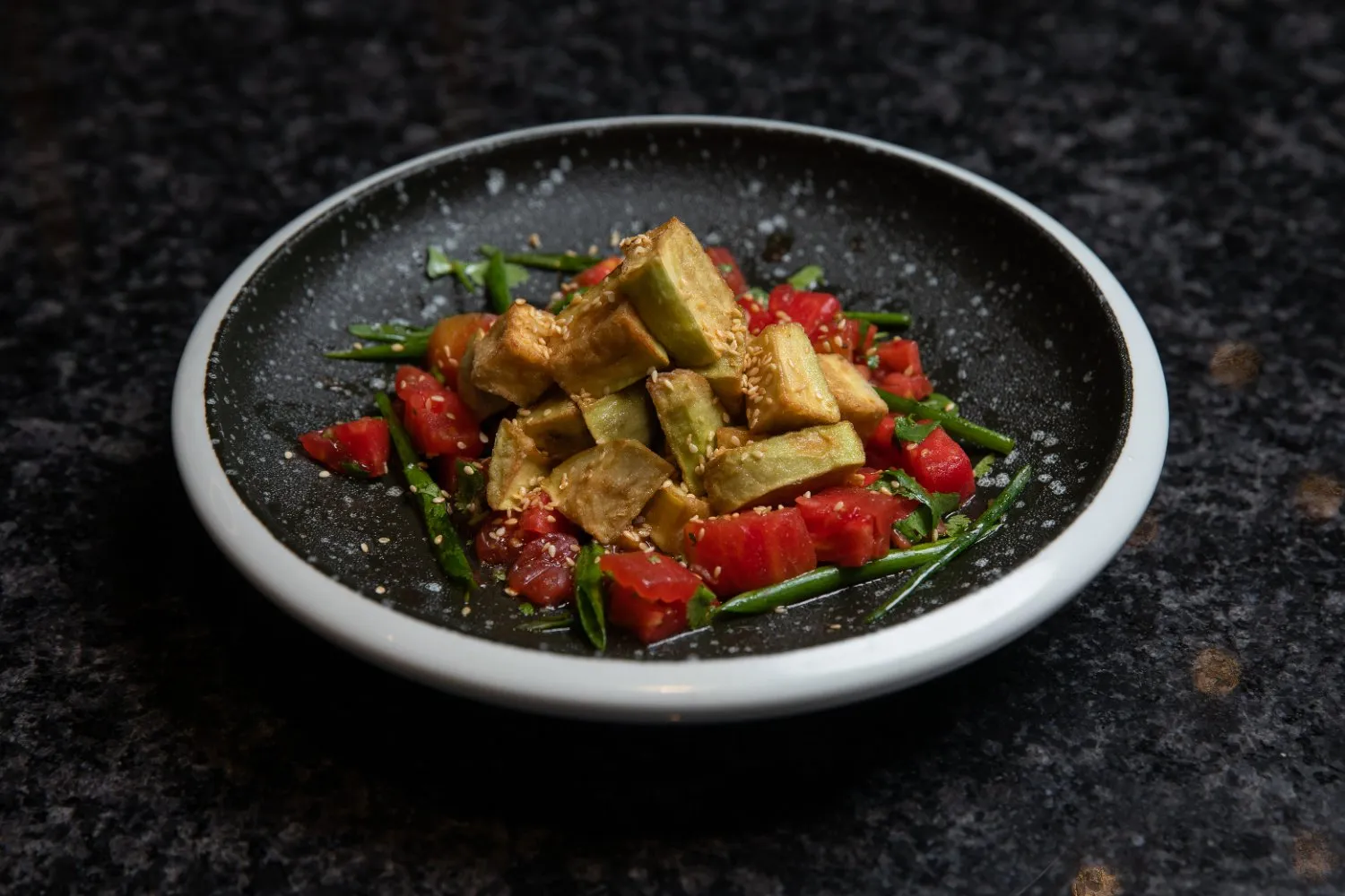 Crispy eggplant salad